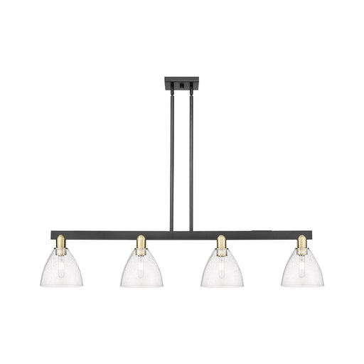 Innovations Bristol 50.25in 4-Light Island Light | Industrial Black Antique Brass Steel and Seedy Glass | Kitchen Island & | Model 716-4I-BAB-GBD-754
