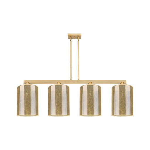 Innovations Cobbleskill 52in 4-Light Island Light | Industrial Brushed Brass Steel and Mercury Glass | Kitchen Island & Dining | Model 716-4I-BB-G116-L
