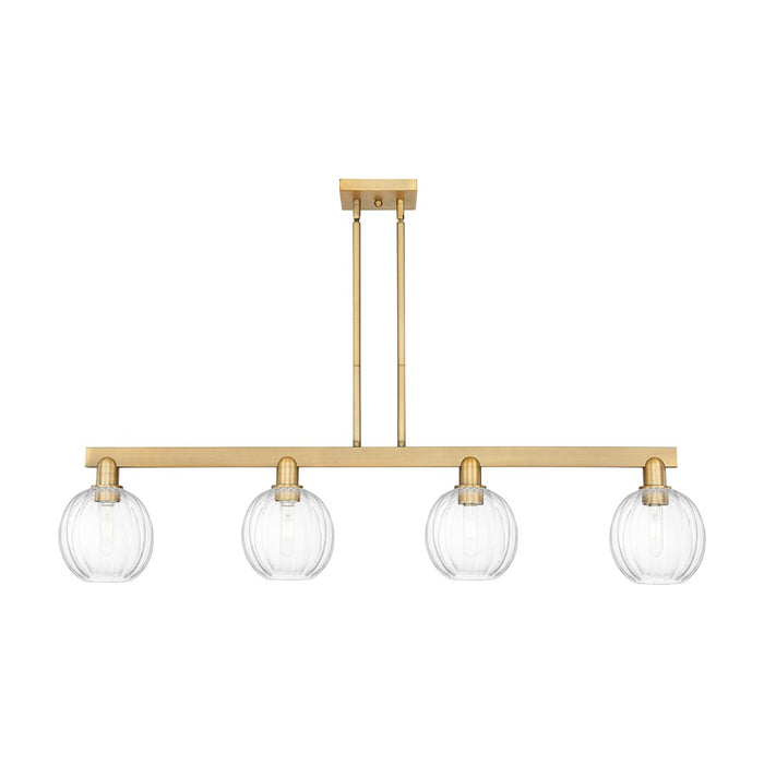 Innovations Preston 4Lt 48" Globe Stem Island Light, BB/CL - 716-4I-BB-G458-7CL