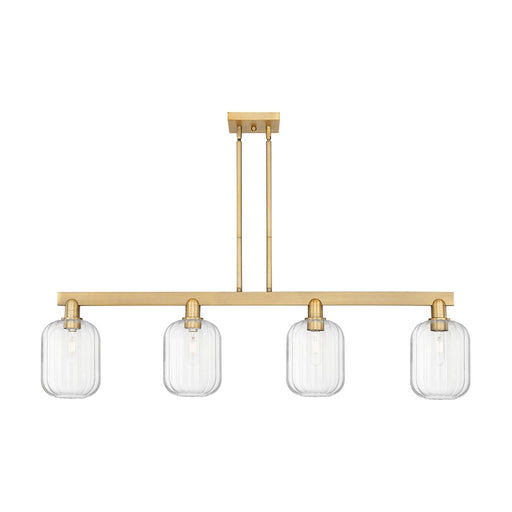 Innovations Preston 4Lt 48" Jar Stem Island Light, BB/Clear - 716-4I-BB-G460-7CL