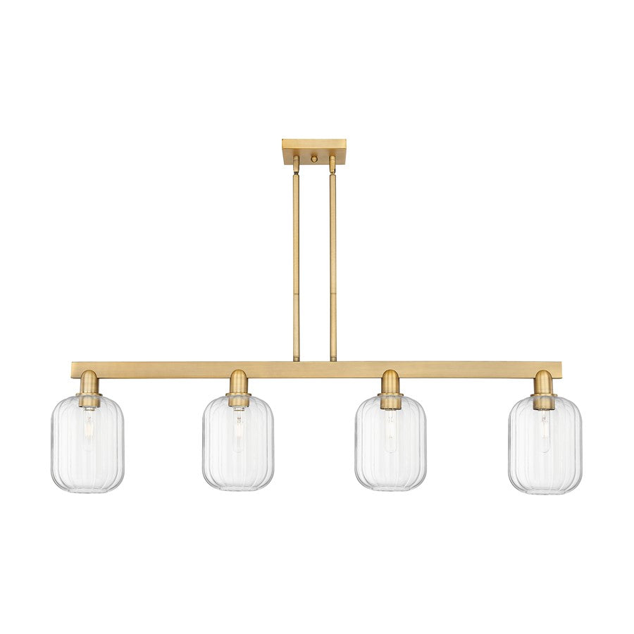 Innovations Preston 4Lt 48" Jar Stem Island Light, BB/Clear - 716-4I-BB-G460-7CL