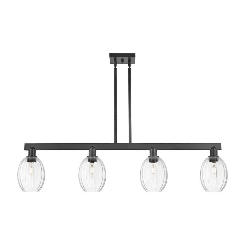 Innovations Preston 4Lt 48" Bell Stem Island Light, BK/CL - 716-4I-BK-G459-6CL