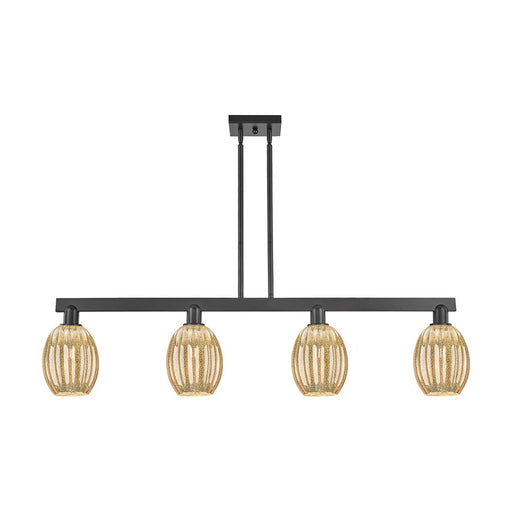 Innovations Preston 4Lt 48" Bell Stem Island Light, BK/MC - 716-4I-BK-G459-6ME