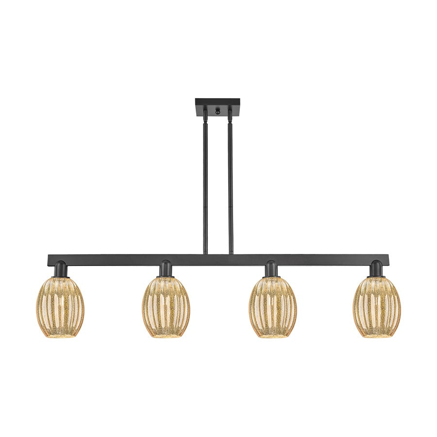 Innovations Preston 4Lt 48" Bell Stem Island Light, BK/MC - 716-4I-BK-G459-6ME