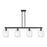 Innovations Preston 4Lt 48" Jar Stem Island Light, BK/Clear - 716-4I-BK-G460-7CL