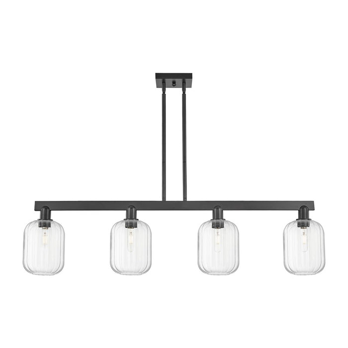 Innovations Preston 4Lt 48" Jar Stem Island Light, BK/Clear - 716-4I-BK-G460-7CL