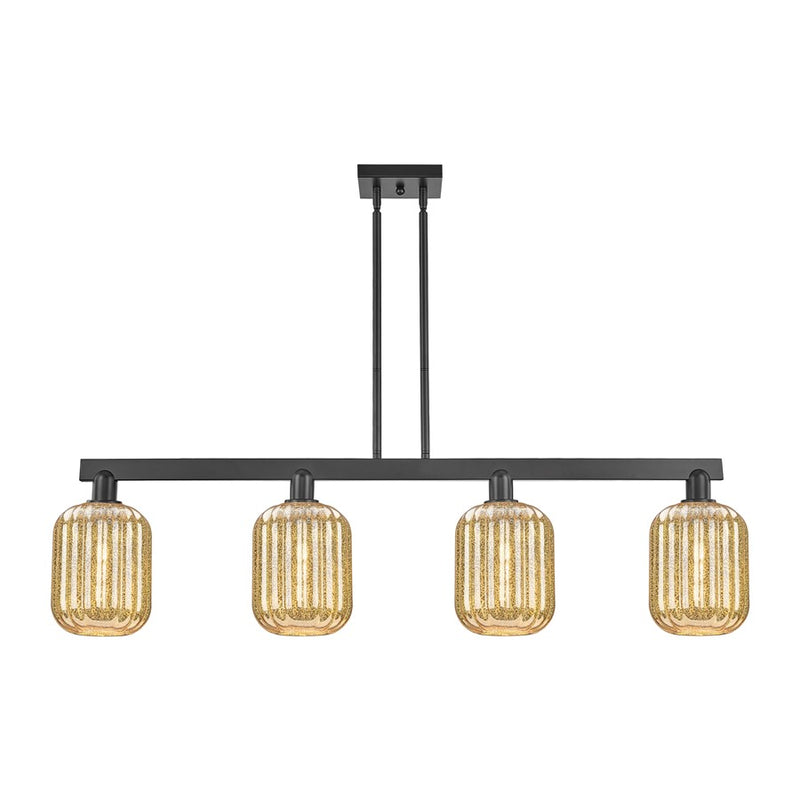 Innovations Preston 4Lt 48" Jar Stem Island Light, BK/MC - 716-4I-BK-G460-7ME