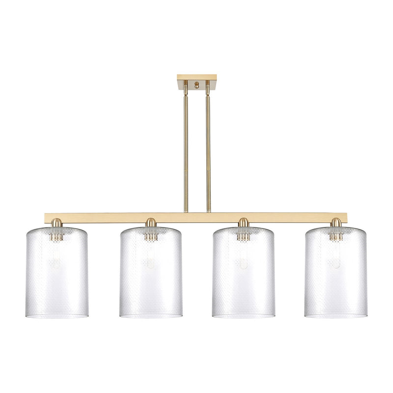 Innovations Cobbleskill 52in 4-Light Island Light | Industrial Champagne Bronze Steel and Clear Glass | Kitchen Island & Dining | Model 716-4I-CB-G112-L