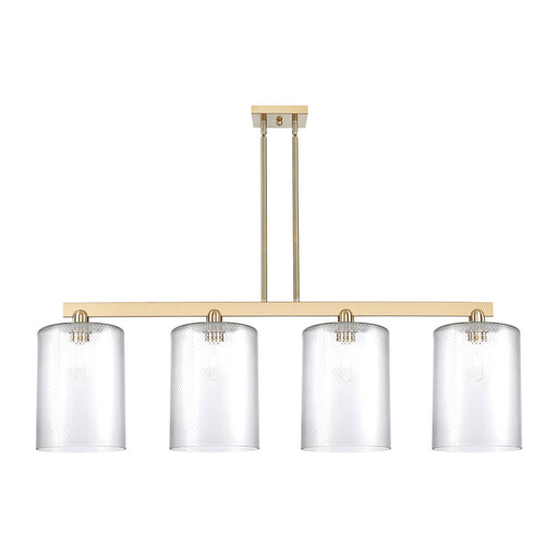 Innovations Cobbleskill 52in 4-Light Island Light | Industrial Champagne Bronze Steel and Clear Glass | Kitchen Island & Dining | Model 716-4I-CB-G112-L