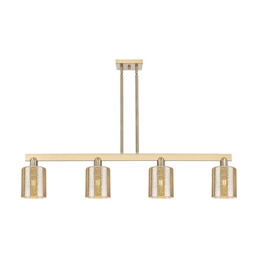Innovations Cobbleskill 48in 4-Light Island Light | Industrial Champagne Bronze Steel and Mercury Glass | Kitchen Island & Dining | Model 716-4I-CB-G116
