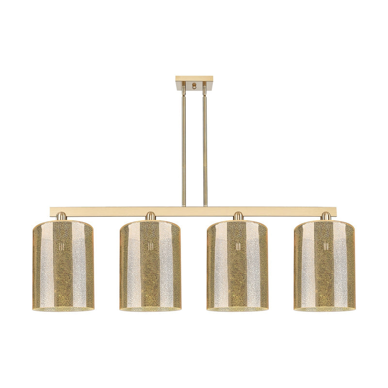 Innovations Cobbleskill 52in 4-Light Island Light | Industrial Champagne Bronze Steel and Mercury Glass | Kitchen Island & Dining | Model 716-4I-CB-G116-L