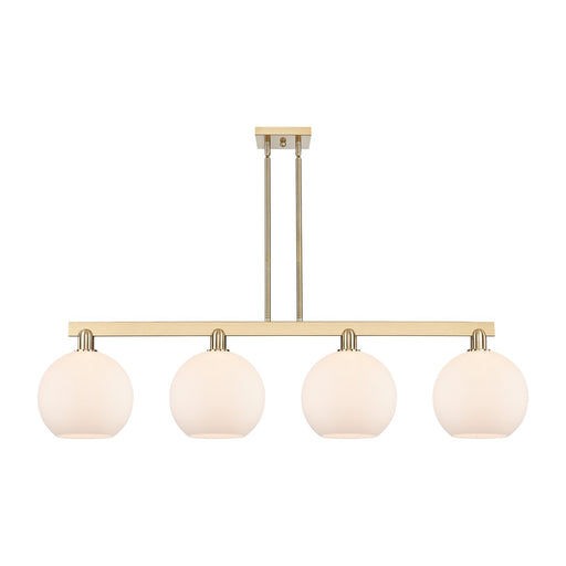 Innovations Athens 53in 4-Light Island Light | Industrial Champagne Bronze Steel and Matte White Glass | Kitchen Island & Dining | Model 716-4I-CB-G121-10