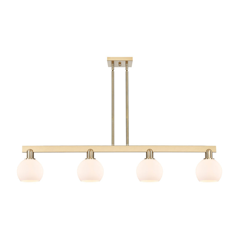 Innovations Athens 49in 4-Light Island Light | Industrial Champagne Bronze Steel and Matte White Glass | Kitchen Island & Dining | Model 716-4I-CB-G121-6