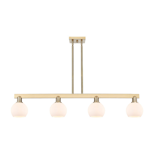 Innovations Athens 49in 4-Light Island Light | Industrial Champagne Bronze Steel and Matte White Glass | Kitchen Island & Dining | Model 716-4I-CB-G121-6