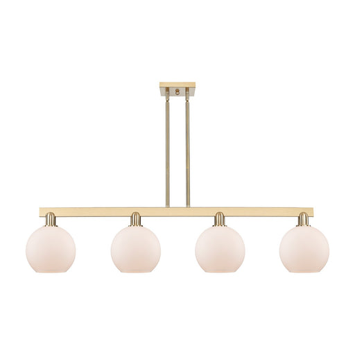 Innovations Athens 51in 4-Light Island Light | Industrial Champagne Bronze Steel and Matte White Glass | Kitchen Island & Dining | Model 716-4I-CB-G121-8