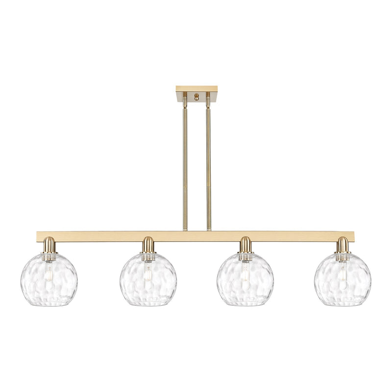 Innovations Athens 51in 4-Light Island Light | Industrial Champagne Bronze Steel and Clear Water Glass | Kitchen Island & Dining | Model 716-4I-CB-G1215-8