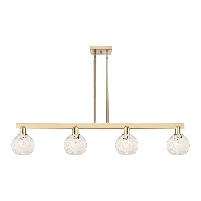 Innovations Lighting Arcadia 49in 4-Light Island Light | Industrial Champagne Bronze Steel and White Mouchette Glass | Kitchen | Model 716-4I-CB-G1216-6WM