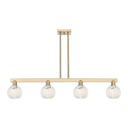 Innovations Lighting Arcadia 49in 4-Light Island Light | Industrial Champagne Bronze Steel and White Mouchette Glass | Kitchen | Model 716-4I-CB-G1216-6WM