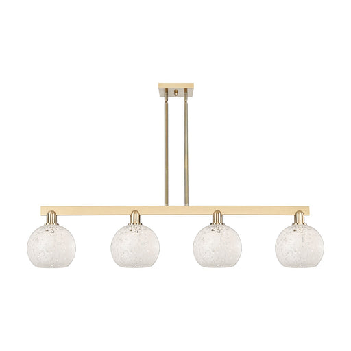 Innovations Lighting Arcadia 51in 4-Light Island Light | Industrial Champagne Bronze Steel and White Mouchette Glass | Kitchen | Model 716-4I-CB-G1216-8WM