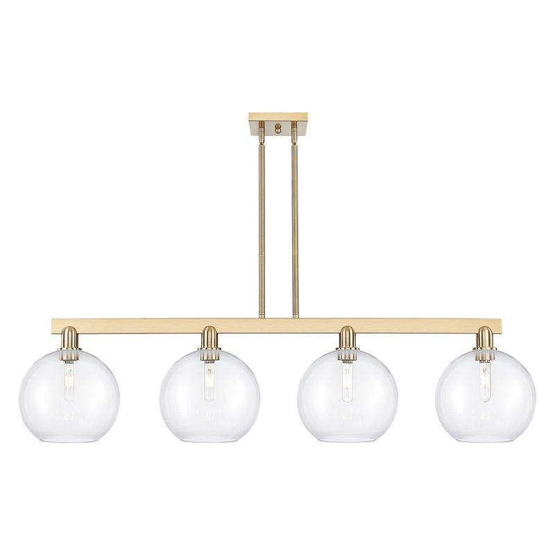 Innovations Athens 53in 4-Light Island Light | Industrial Champagne Bronze Steel and Clear Glass | Kitchen Island & Dining Room | Model 716-4I-CB-G122-10