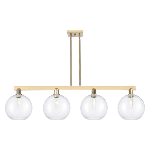 Innovations Athens 53in 4-Light Island Light | Industrial Champagne Bronze Steel and Clear Glass | Kitchen Island & Dining Room | Model 716-4I-CB-G122-10
