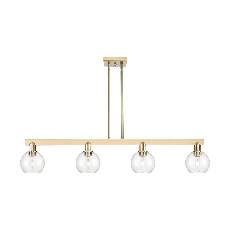 Innovations Athens 49in 4-Light Island Light | Industrial Champagne Bronze Steel and Clear Glass | Kitchen Island & Dining Room | Model 716-4I-CB-G122-6