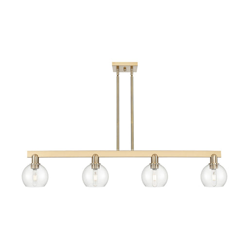 Innovations Athens 49in 4-Light Island Light | Industrial Champagne Bronze Steel and Clear Glass | Kitchen Island & Dining Room | Model 716-4I-CB-G122-6