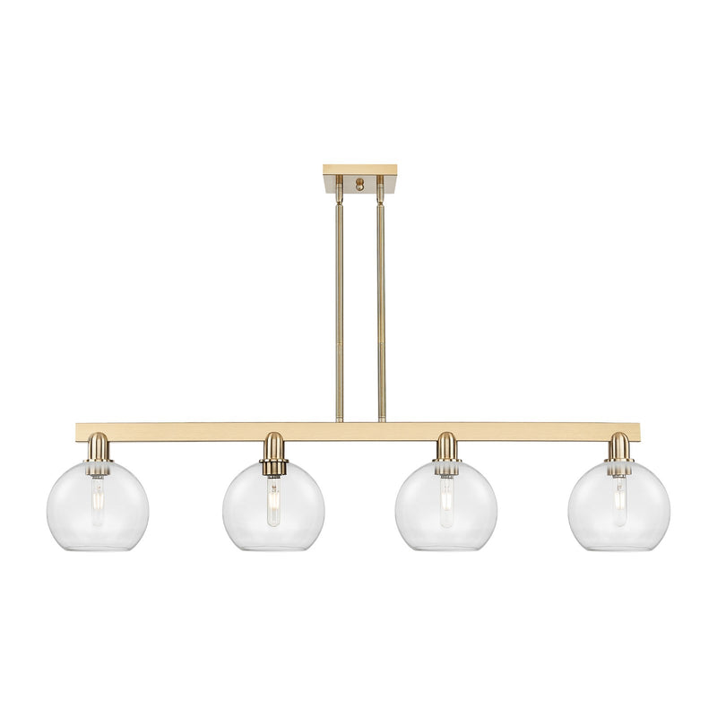Innovations Athens 51in 4-Light Island Light | Industrial Champagne Bronze Steel and Clear Glass | Kitchen Island & Dining Room | Model 716-4I-CB-G122-8