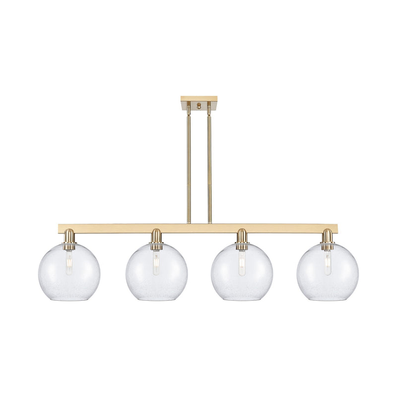 Innovations Athens 53in 4-Light Island Light | Industrial Champagne Bronze Steel and Seedy Glass | Kitchen Island & Dining Room | Model 716-4I-CB-G124-10