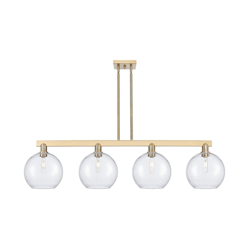 Innovations Athens 53in 4-Light Island Light | Industrial Champagne Bronze Steel and Seedy Glass | Kitchen Island & Dining Room | Model 716-4I-CB-G124-10