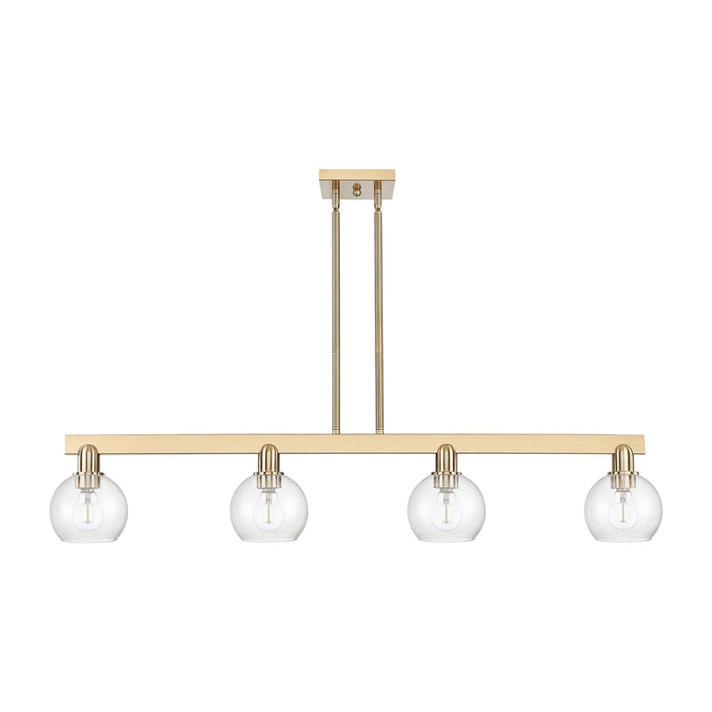 Innovations Athens 49in 4-Light Island Light | Industrial Champagne Bronze Steel and Seedy Glass | Kitchen Island & Dining Room | Model 716-4I-CB-G124-6