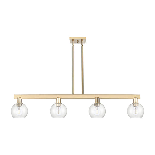 Innovations Athens 49in 4-Light Island Light | Industrial Champagne Bronze Steel and Seedy Glass | Kitchen Island & Dining Room | Model 716-4I-CB-G124-6