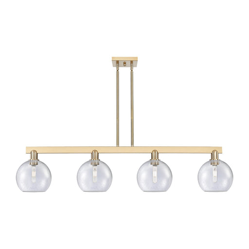 Innovations Athens 51in 4-Light Island Light | Industrial Champagne Bronze Steel and Seedy Glass | Kitchen Island & Dining Room | Model 716-4I-CB-G124-8