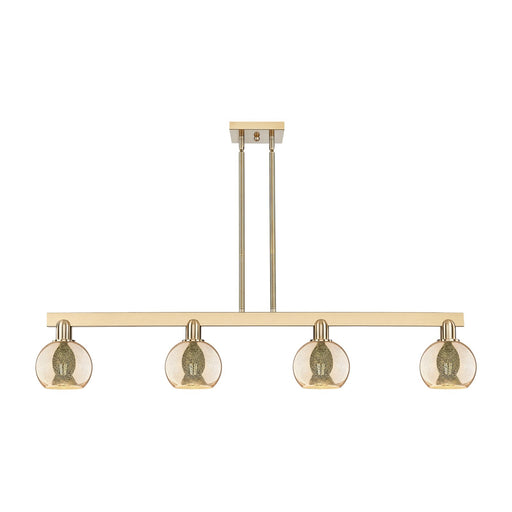 Innovations Athens 49in 4-Light Island Light | Industrial Champagne Bronze Steel and Mercury Glass | Kitchen Island & Dining Room | Model 716-4I-CB-G128-6