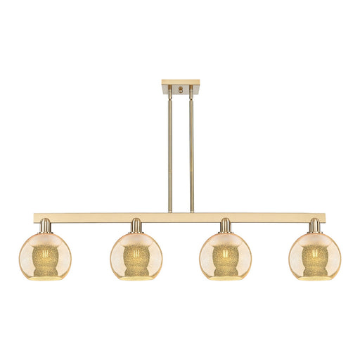 Innovations Athens 51in 4-Light Island Light | Industrial Champagne Bronze Steel and Mercury Glass | Kitchen Island & Dining Room | Model 716-4I-CB-G128-8