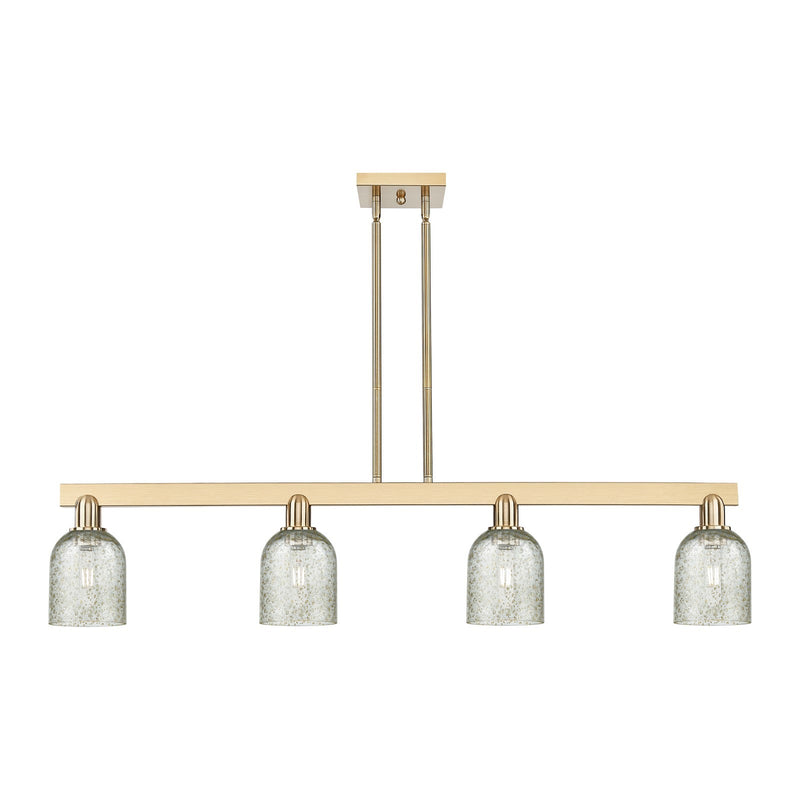 Innovations Caledonia 48in 4-Light Island Light | Industrial Champagne Bronze Steel and Mica Glass | Kitchen Island & Dining Room | Model 716-4I-CB-G259