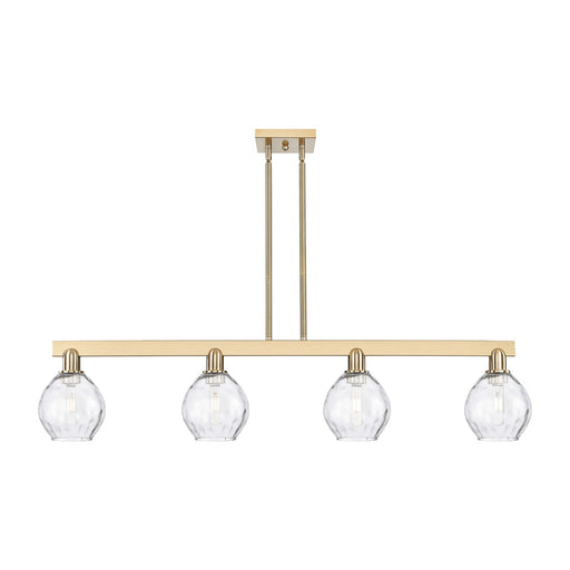 Innovations Waverly 49in 4-Light Island Light | Industrial Champagne Bronze Steel and Clear Glass | Kitchen Island & Dining Room | Model 716-4I-CB-G362