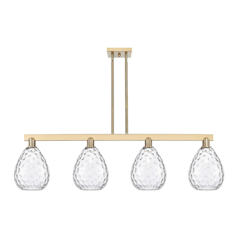Innovations Waverly 51in 4-Light Island Light | Industrial Champagne Bronze Steel and Clear Glass | Kitchen Island & Dining Room | Model 716-4I-CB-G372