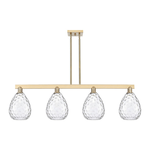 Innovations Waverly 51in 4-Light Island Light | Industrial Champagne Bronze Steel and Clear Glass | Kitchen Island & Dining Room | Model 716-4I-CB-G372