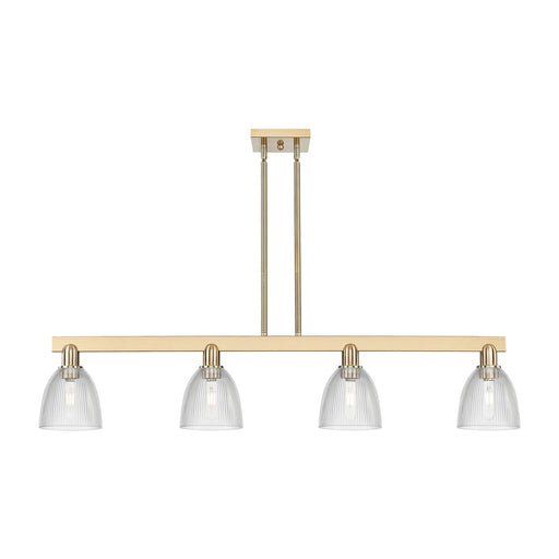 Innovations Castile 49in 4-Light Island Light | Industrial Champagne Bronze Steel and Clear Glass | Kitchen Island & Dining Room | Model 716-4I-CB-G382