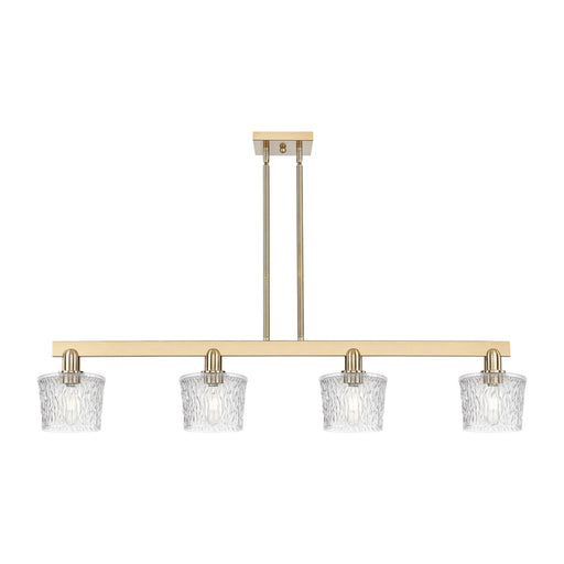 Innovations Niagara 49in 4-Light Island Light | Industrial Champagne Bronze Steel and Clear Glass | Kitchen Island & Dining Room | Model 716-4I-CB-G402