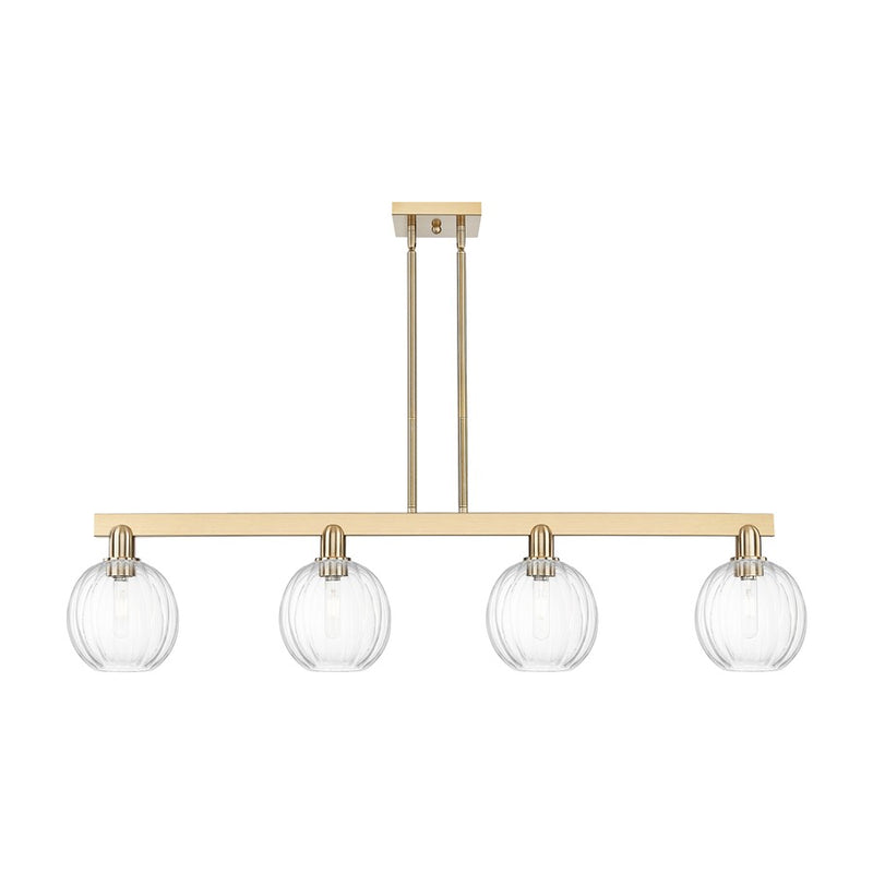 Innovations Preston 4Lt 48" Globe Stem Island Light, CBZ/CL - 716-4I-CB-G458-7CL