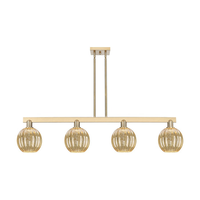Innovations Preston 4Lt 48" Globe Stem Island Light, CBZ/MC - 716-4I-CB-G458-7ME