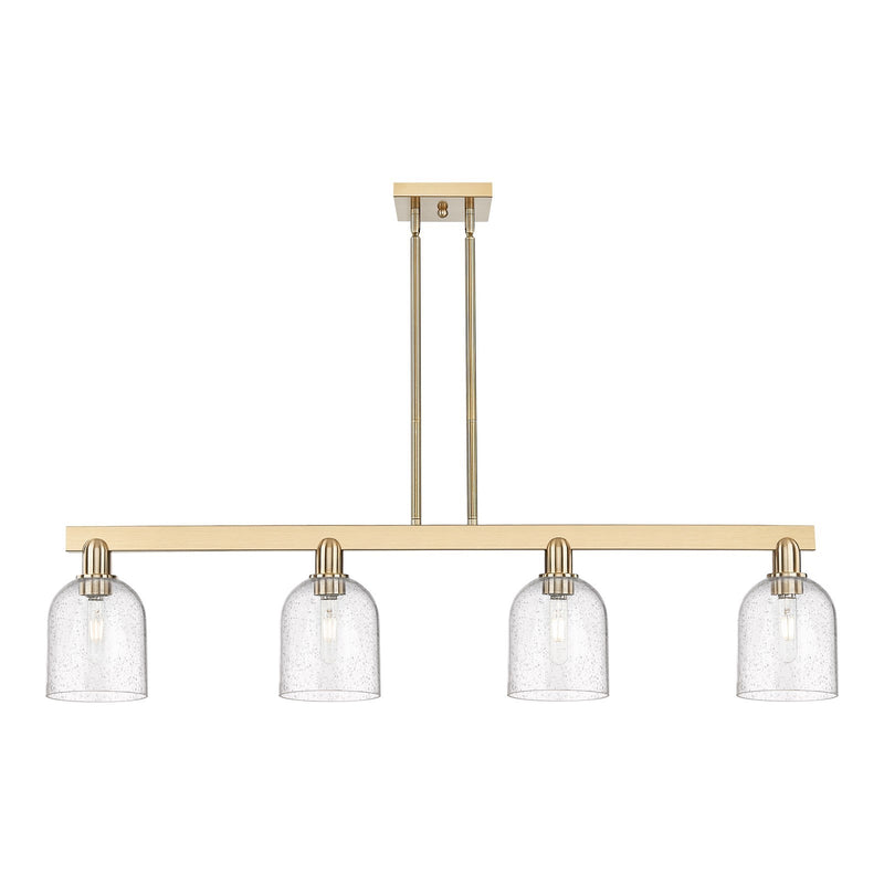 Innovations Bella 48in 4-Light Island Light | Industrial Champagne Bronze Steel and Seedy Glass | Kitchen Island | Model 716-4I-CB-G558-6SDY