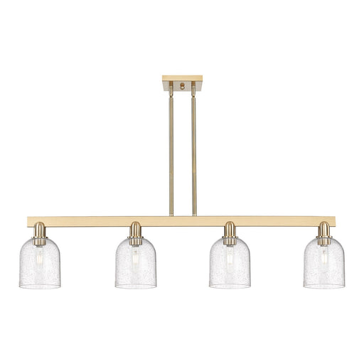 Innovations Bella 48in 4-Light Island Light | Industrial Champagne Bronze Steel and Seedy Glass | Kitchen Island | Model 716-4I-CB-G558-6SDY
