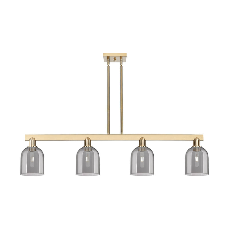 Innovations Bella 48in 4-Light Island Light | Industrial Champagne Bronze and Light Smoke Glass | Kitchen Island & Dining Room | Model 716-4I-CB-G558-6SM