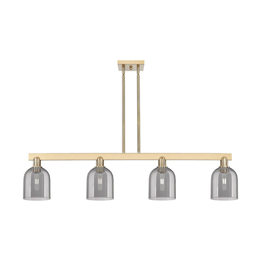 Innovations Bella 48in 4-Light Island Light | Industrial Champagne Bronze and Light Smoke Glass | Kitchen Island & Dining Room | Model 716-4I-CB-G558-6SM