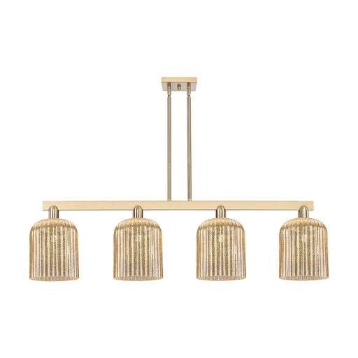 Innovations Bridal Veil 51in 4-Light Island Light | Industrial Champagne Bronze Steel and Mercury Ribbed Glass | Kitchen Island | Model 716-4I-CB-G559-8ME