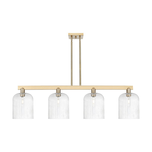 Innovations Bridal Veil 51in 4-Light Island Light | Industrial Champagne Bronze Steel and Seedy Ribbed Glass | Kitchen Island | Model 716-4I-CB-G559-8SDY