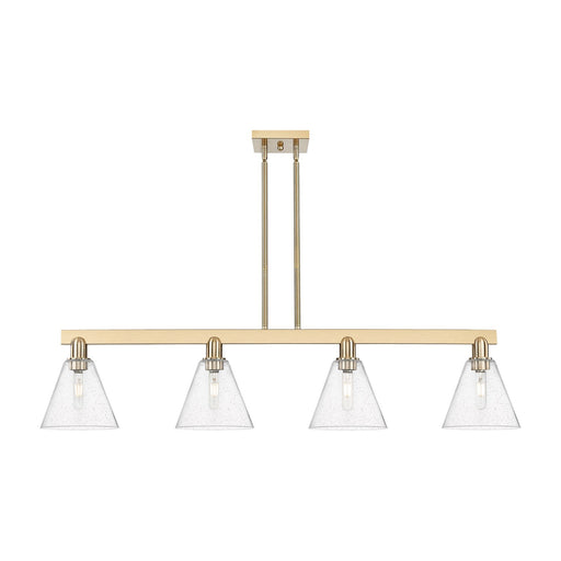 Innovations Berkshire Glass 51in 4-Light Island Light | Industrial Champagne Bronze Steel and Seedy Glass | Kitchen Island & | Model 716-4I-CB-GBC-84